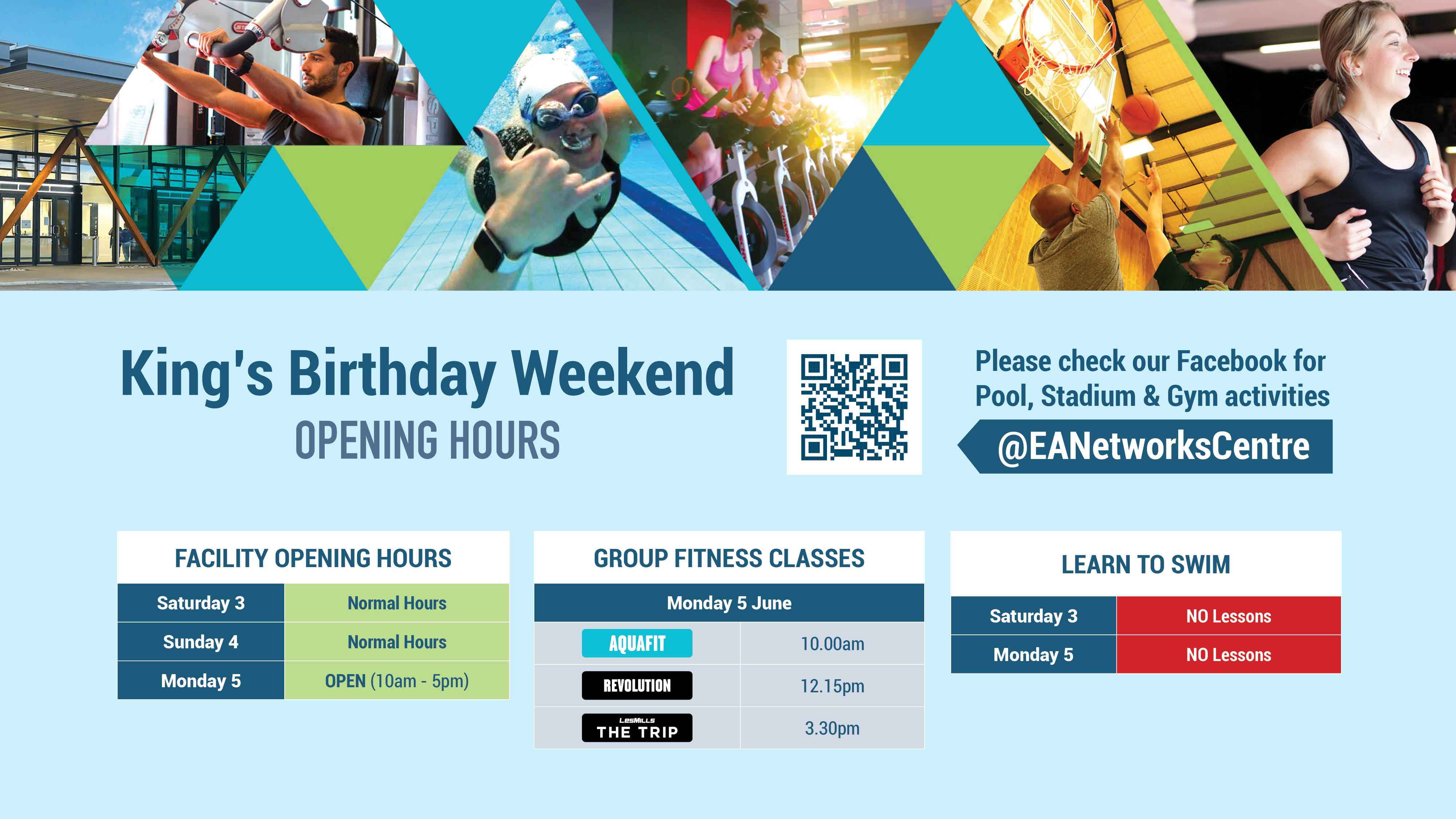 Opening Hours EA Networks Centre
